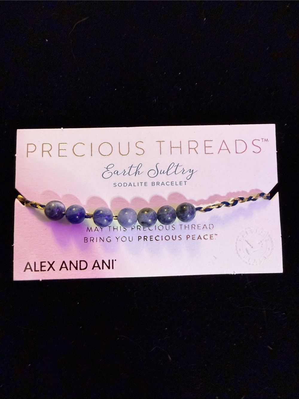 Alex and Ani Earth Sultry Sodalite Bead Bracelet in Blue and Gold